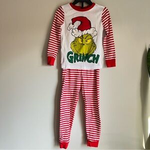 Little Kids H&M Grinch Pajama Set - Red and White Stripes Size 5 Years